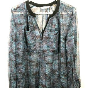 Rebecca Taylor Sheer Blouse Sz 4 Long Sleeve